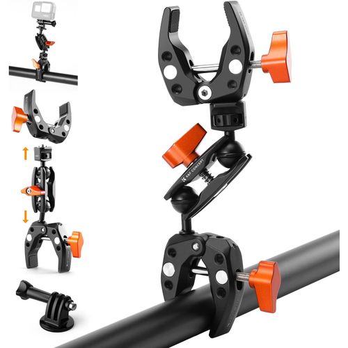 Bras Magique Avec 2 Super Clamp Pinces Adaptateur Double Tête Sphérique Pour Appareil Photo Caméra Perche Selfie Trépied Caméra D'Action Lumière Led Moniteur - Ms25[CAR784504]