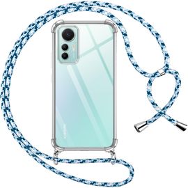 Coque Pour Xiaomi 12/12x 5g Avec Cordon, Transparente Silicone Housse Avec Réglable De Collier Anti-Chute Etui Pour Mi 12/12x 5g, Ètuis À Bandoulière 6.28"", Bleu[Car784725]