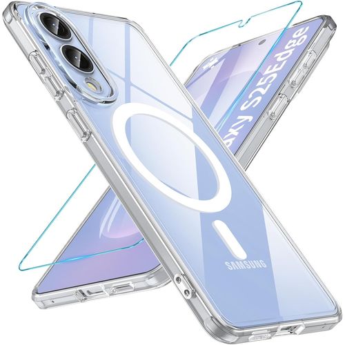 Coque Magnétique Pour Samsung Galaxy S25 Edge 5g,Compatible Avec Magsafe,Translucide Mat Coque Pour Samsung S25 Edge Housse Fine Antichoc Case Pour S25 Edge(Translucide)[Car783937]
