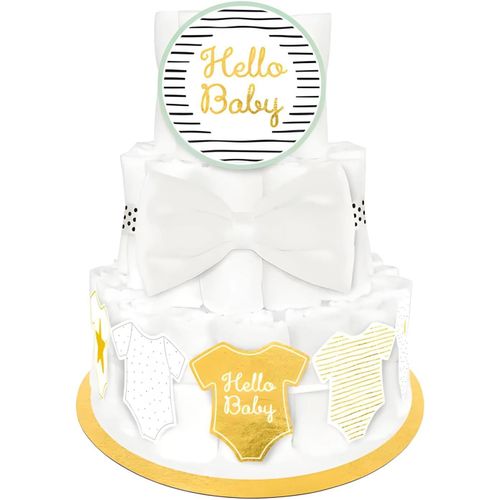 Amscan Kit Décoration Gâteau de Couches Hello Baby 4 Pièces