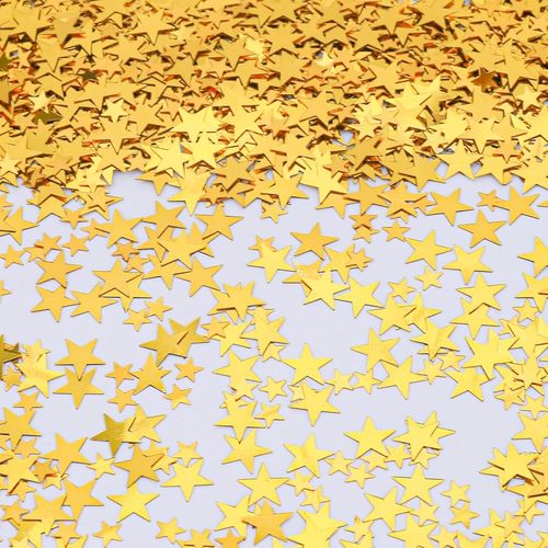 Confettis à paillettes dorées - 30 g - Étoiles scintillantes - Décoration de Noël - Étoiles - Confettis - Décoration de table de Noël, d'anniversaire, de mariage, du Nouvel An