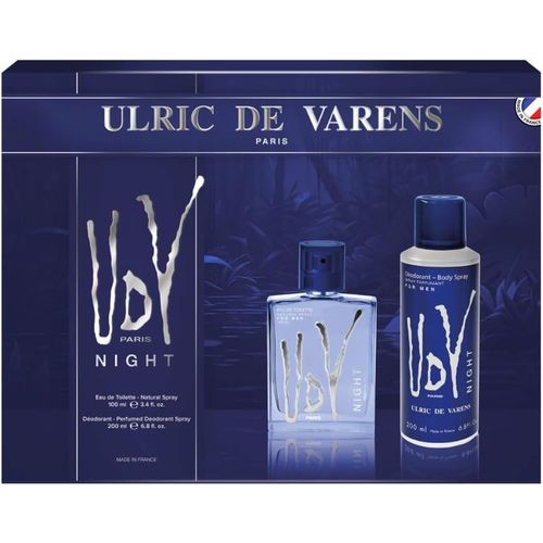 Coffret Parfum Homme Udv Night - Eau De Toilette 100 Ml + Déodorant Spray 200 Ml - Fougère Fruitée Orientale - Made In France 