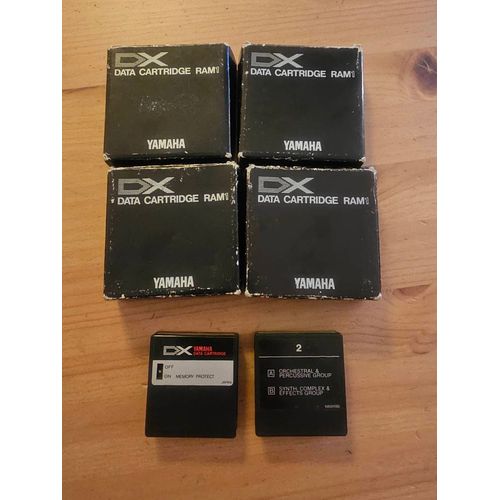 Yamaha Dx7 - 5 Cartouches Ram / 1 Cartouches Rom Avec Boite D&#39;Origine - Excellent Etat