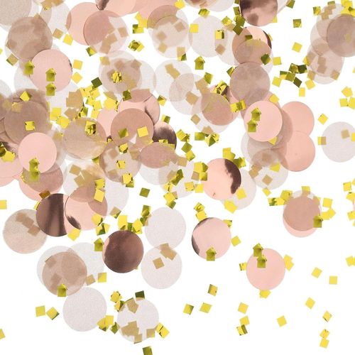 Lot de 6000 confettis multicolores - 50 g - Rose - Ronds - Décoration à disperser pour anniversaire, mariage, décoration de table - 2,5 cm - Ballons pour Noël, Nouvel An