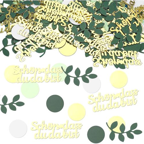 Lot de 200 confettis d'anniversaire à disperser pour mariage, baptême, nouvel an, décoration de table à disperser pour mariage, décoration de table de mariage, vert, «