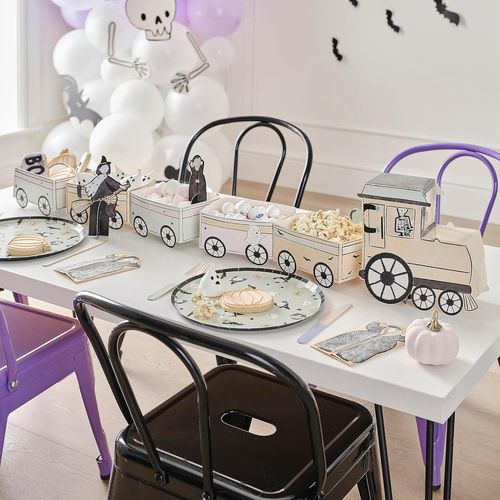 Présentoir À Sandwiches Et Gâteaux Avec Personnages Pop - Up Décoration De Table, Halloween Ghost Train Treat