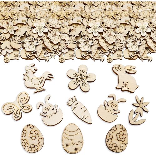 Lot de 100 confettis en bois pour décoration de Pâques