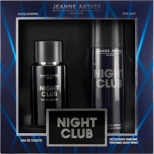 Coffret Cadeau Pour Homme - Night Club - Eau De Toilette 100 Ml + Déospray 200 Ml - Parfum Jasmin Vétiver - Fabriqué En France À Grasse 