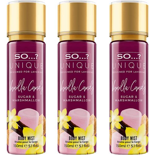 Unique Vanilla Candy Brume Corporelle Parfumée Pour Femme 150ml (Lot De 3) 