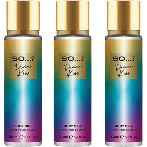 Divine Kiss Brume Corporelle Parfumée Pour Femme 150ml (Lot De 3) 