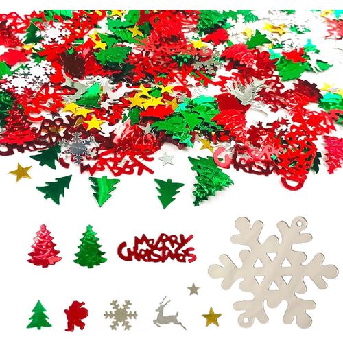 Confettis de Table de Noël, Décoration Sapin et Nouvel An, Flocons de Neige, Fête, Bricolage, SDZX04