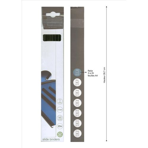 25 Baguettes De Reliure 3 Mm