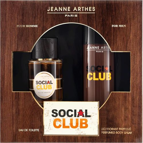 Coffret Cadeau Pour Homme - Social Club - Eau De Toilette 100 Ml + Déospray 200 Ml - Parfum Tonka Vanille - Fabriqué Et Conditionné En France À Grasse 