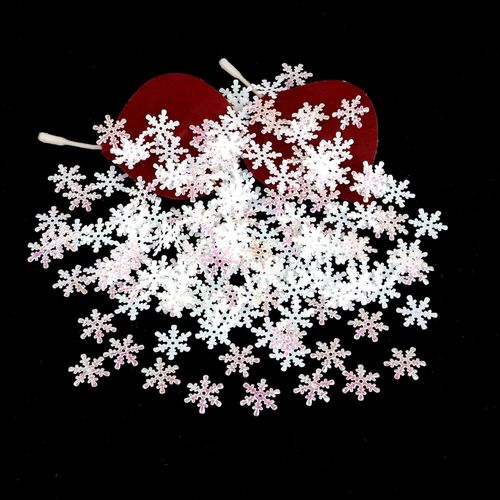 Lot de 600 confettis de table en flocons de neige - Décoration de table d'hiver - Décoration de Noël - Décoration de table - Pour Noël, fête de la Reine des Neiges - Blanc - 1,5 cm