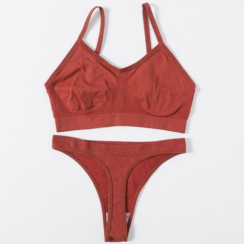 Ensemble Soutien-Gorge Sans Couture Pour Femme,Culotte Tanga Taille Haute,Lingerie Sexy,Soutien-Gorge Sans Fil,Soutien-Gorge Sans Doublure,Ensemble De Sous-Vêtements Confortables