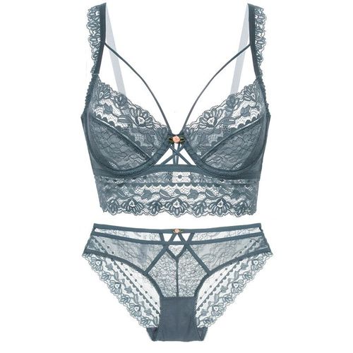 Cinoon Haut Classique Bandeau Soutien-Gorge Ensemble Lingerie Push Up Brassière Dentelle Ensemble De Sous-Vêtements Sexy Culotte Transparente Pour Femmes Sous-Vêtements