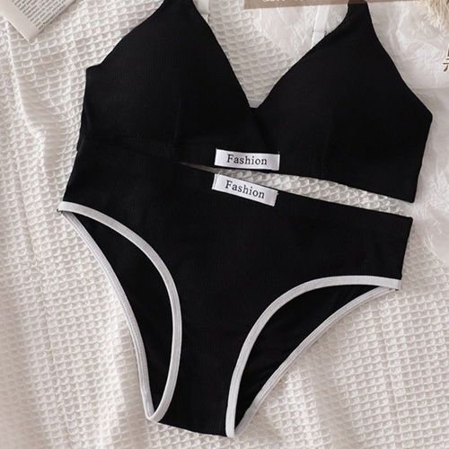 Ensemble De Soutien-Gorge Sans Couture Pour Femmes,Col En V,Sans Fil,Culotte Taille Basse,Ensemble De Lingerie Sexy,Sport Confortable,Ensemble De Sous-Vêtements Féminins