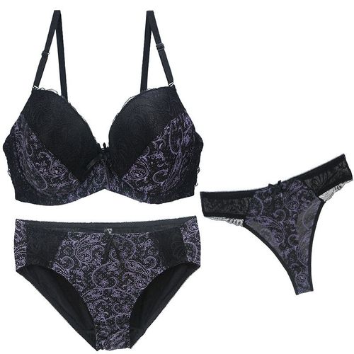 Nouvell Sans Couture Push Up Soutien-Gorge Ensembles Pour Femmes 3 Pièces Sous-Vêtements Bcdef Tasse Beige Noir Bleu Violet Rouge Blanc Grande Taille Lingerie