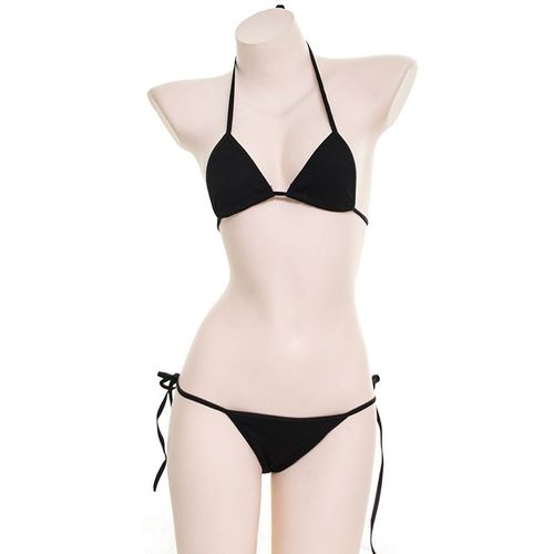 Lingerie Japonaise Sexy Lolita Kawaii,Mini Bikini Rayé Bleu Rose Blanc,Costumes Érotiques Cosplay Pour Adultes,Soutien-Gorge,Ensemble De Sous-Vêtements Pour Femmes