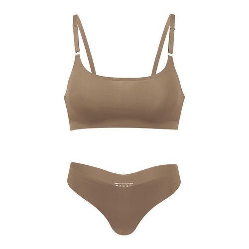 De Haute Qualité Dernière Conception Taille Américaine Élégant Solide Glace Soie Sans Couture Sans Fil Soutiens-Gorge Et Femmes Ensemble De Sous-Vêtements