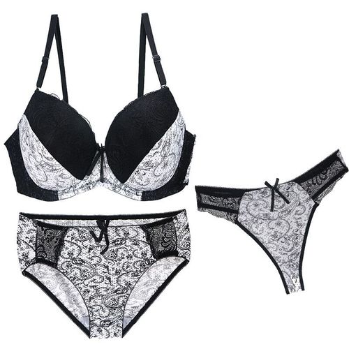 Nouvell Sans Couture Push Up Soutien-Gorge Ensembles Pour Femmes 3 Pièces Sous-Vêtements Bcdef Tasse Beige Noir Bleu Violet Rouge Blanc Grande Taille Lingerie