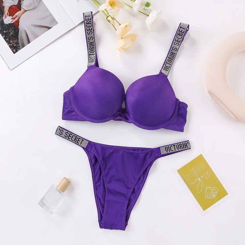 Ensemble De Lingerie Classique Pour Femmes,Sexy,Respirant,Doux,Polyvalent,Shapewear,Victoria's Secret,Ensemble Soutien-Gorge Et Culotte