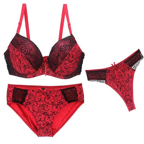 Nouvell Sans Couture Push Up Soutien-Gorge Ensembles Pour Femmes 3 Pièces Sous-Vêtements Bcdef Tasse Beige Noir Bleu Violet Rouge Blanc Grande Taille Lingerie