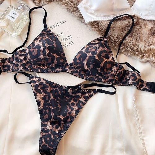 Ensemble De Sous-Vêtements Sexy En Soie Pour Femmes,Soutiens-Gorge Sans Fil,Bralette Française,Soutien-Gorge Et String Intimes Sans Couture,Été