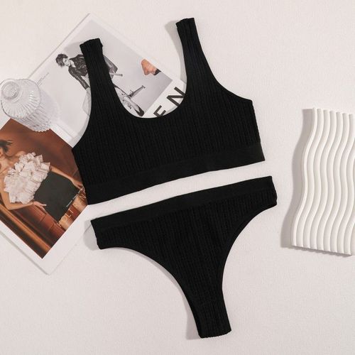 Ensemble De Soutien-Gorge Sans Couture Pour Femmes,Tongs Taille Haute,Culotte,Brassière Sans Fil,Sans Armatures,Ensemble De Lingerie Sexy,Sous-Vêtements De Sport Féminins