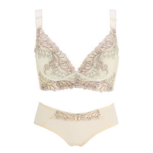 Ensemble De Soutien-Gorge Push-Up En Dentelle Sans Couture Pour Femmes,Broderie Fine,Bretelles Convertibles,Soutien-Gorge Et Culotte,Beauté Senuelle,Ensembles De Lingerie Au Dos