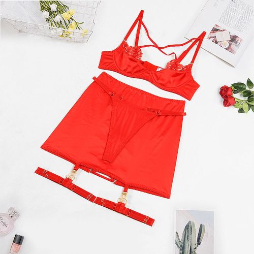 Muziskat 2024 Été Nouvelle Lingerie Sexy Sangle Croisée Paquet Hanche Jupe Courte Érotique Quatre Et Cinq Pièces Ensemble