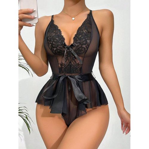 Lenceria Babydoll Grande Taille S-Xxl Femmes Intimes Sous-Vêtements Soutien-Gorge Culotte Ensemble String Porte-Jarretelles Ensemble De Lingerie Sexy