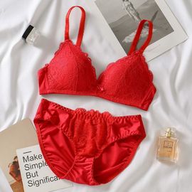 Lingerie Multicolore Dentelle Soutien-Gorge Ensemble Femmes Sans Fil Floral 3/4 Tasse Doux Soutien-Gorge Et Culotte Ensemble De Lingerie Mode Sexy Sous-Vêtements Lenceria