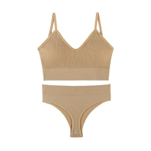 Femmes Soutien-Gorge Culotte Ensemble Push Up Sport Soutien-Gorge Ensemble Sexy String Sans Couture Actif Soutien-Gorge String Ensemble De Lingerie Fitness Haut Court Sous-Vêtements