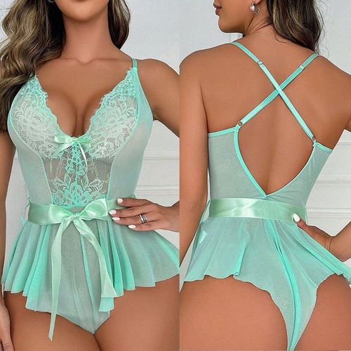 Lenceria Babydoll Grande Taille S-Xxl Femmes Intimes Sous-Vêtements Soutien-Gorge Culotte Ensemble String Porte-Jarretelles Ensemble De Lingerie Sexy