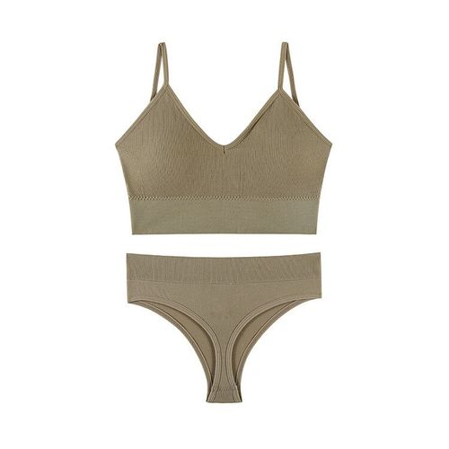 Femmes Soutien-Gorge Culotte Ensemble Push Up Sport Soutien-Gorge Ensemble Sexy String Sans Couture Actif Soutien-Gorge String Ensemble De Lingerie Fitness Haut Court Sous-Vêtements