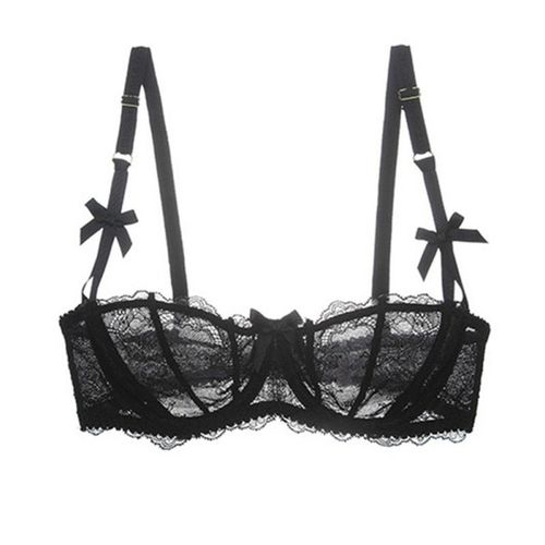 Ensemble De Lingerie Pour La Saint-Valentin Moyisu Bralette En Forme De Coeur Avec N?uds Soutien-Gorge Respirant En Dentelle Française Tasses Antidérapantes Pour Rendez-Vous Soir