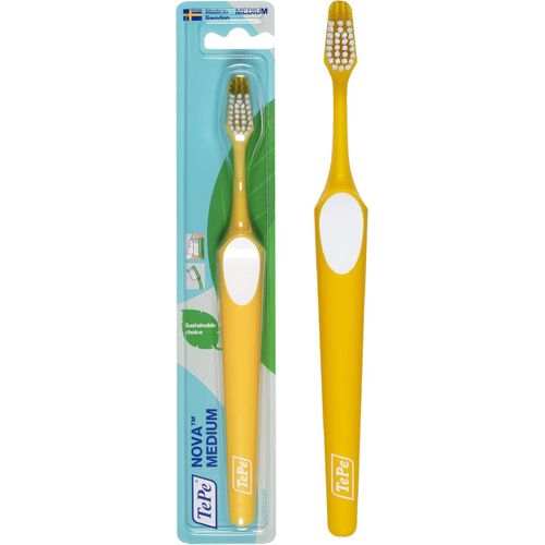 Brosse À Dents Ergonomique, Idéale Pour Le Nettoyage Des Espaces Dentaires Difficiles D'accès - Filaments Moyennement Souples - 1 Pièce, Jaune 