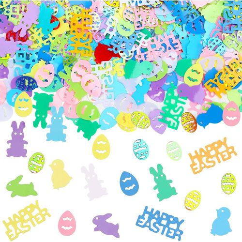 Confettis de Pâques, décorations de table à paillettes pour fête de Pâques, confettis de table, ?ufs de lapin, poulet, fournitures de fête de Pâques