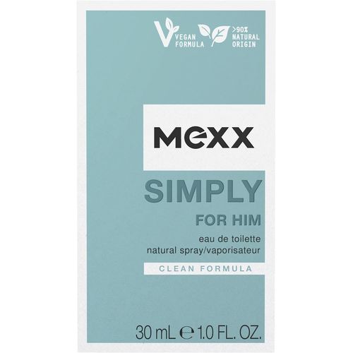Simply For Him Eau De Toilette Rafraîchissante Et Élégante Pour Homme Formule Naturelle Végétalienne Flacon En Verre 30 Ml 