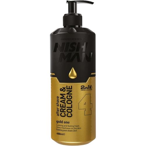 Crème Après - Rasage Cologne 04 - Gold One 400ml - Crème & Cologne 2en1, Après - Rasage Homme Extra Hydratant - Lotion Hydratante Rafraîchissante & Rafraîchissante Post - Rasage 