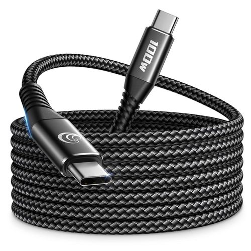 KALANKA-Cable USB C, 3M 100W PD 5A Cable USBC vers USBC Charge Rapide Nylon Tressé Câble Chargeur Type C Cordon USB C pour iPhone 16 15 Plus Pro Max iPad MacBook Air Pro, Samsung Galaxy S25 S24 S23