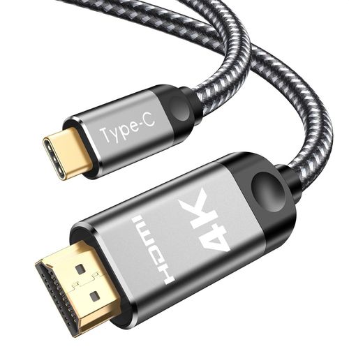 KALANKA-Câble USB C vers HDMI 2m,câble USB type C vers HDMI 4K UHD (compatible Thunderbolt 3) avec iPhone 16 Pro/15 Pro,MacBook Pro 2018,MacBook Air/iPad Pro 2018,Samsung Galaxy S23/S22/S10/S9