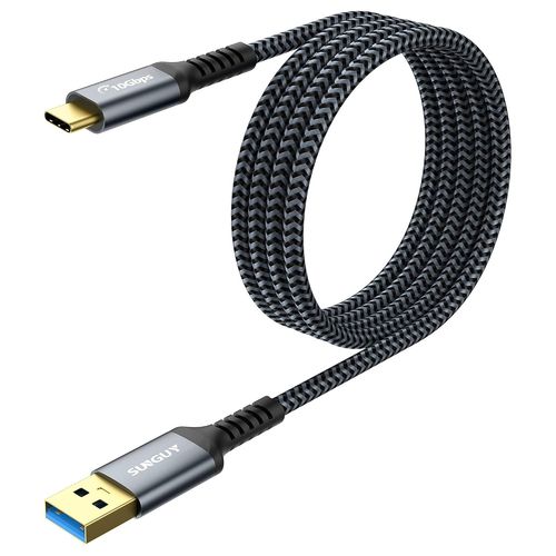 KALANKA-Câble USB C, 1,5m Câble USB A vers C 10 Gbps Câble en nylon tressé de Compatible avec iPhone 16/15 Pro Max, Galaxy S24 S23 S22, Android Auto