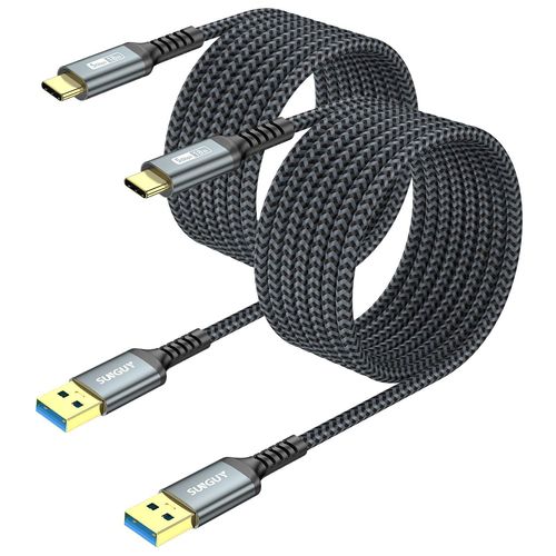 KALANKA-Câble USB C, [2 pièces 3 m] Câble USB A vers C 5 Gbps Câble en nylon tressé de Compatible avec iPhone 16/15 Pro Max, Galaxy S24 S23 S22, Android Auto