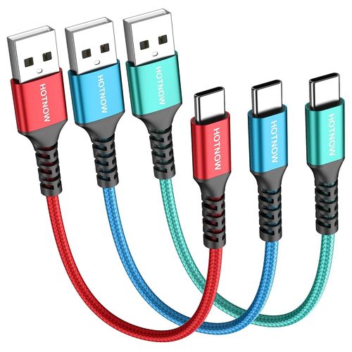 KALANKA-Câble USB C court 0.3m Lot de 3, câble de chargeur usb c de 30cm pour iPhone 16 15, Galaxy S25 S24 S9 S8, Power Bank et autres appareils de type c