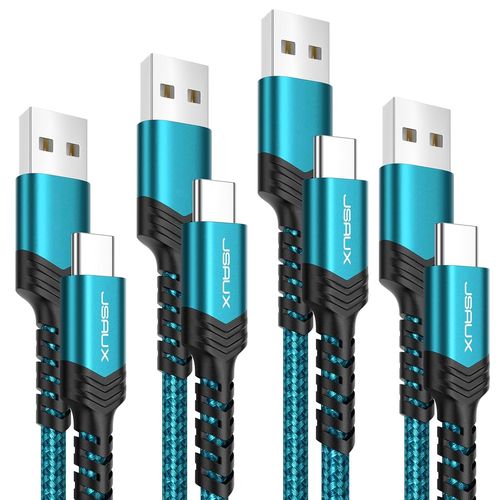 Kalanka-Câble Usb Type C [Lot De 4 1m 1m 2m 3m] Câble De Chargeur Usb C 3.1a Charge Rapide Compatible Avec Iphone 16 15 Pro Max Samsung Galaxy S24 S22 S20 A53 Google Pixel 5 6 Xl Xbox Xperia Xz Vert