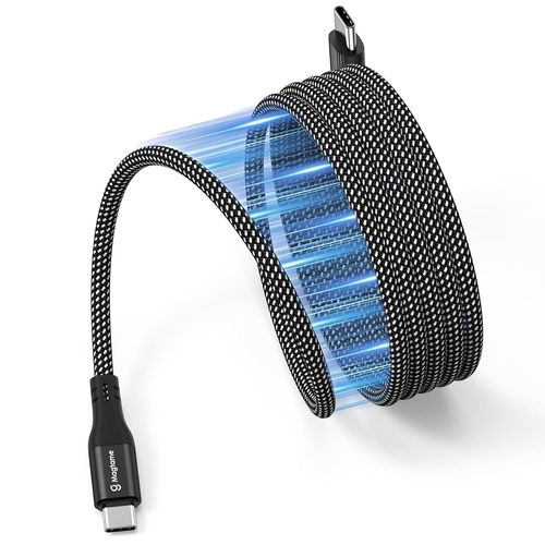 KALANKA-Câble magnétique USB-C vers USB-C enroulé - 60 W (3 A) - Câble USB-C rétractable de 1,5 m - En nylon tressé de type C - Compatible avec i- Phone 15 - Pour Samsung