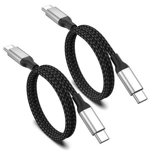KALANKA-Lot de 2 câbles USB C vers USB C 60 cm - Câble court USB C - Câble de charge rapide pour iPhone 15/15 Pro/15 Pro Max Huawei Samsung Galaxy Xiaomi Google Oneplus - USB 2.0