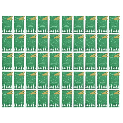 Hjlian Lot De 50 Sacs Cadeaux De Noel En Plastique De Qualite Superieure, Durables, Jolis Motifs, Design Unique, Pour Bonbons De Noel, Pour Fetes, Mariages, Sapins De Noel